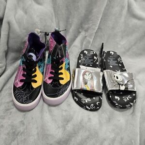 Nightmare Before Christmas Womens Shoe Bundle Size 8.5/9 NWT High Tops & Slides